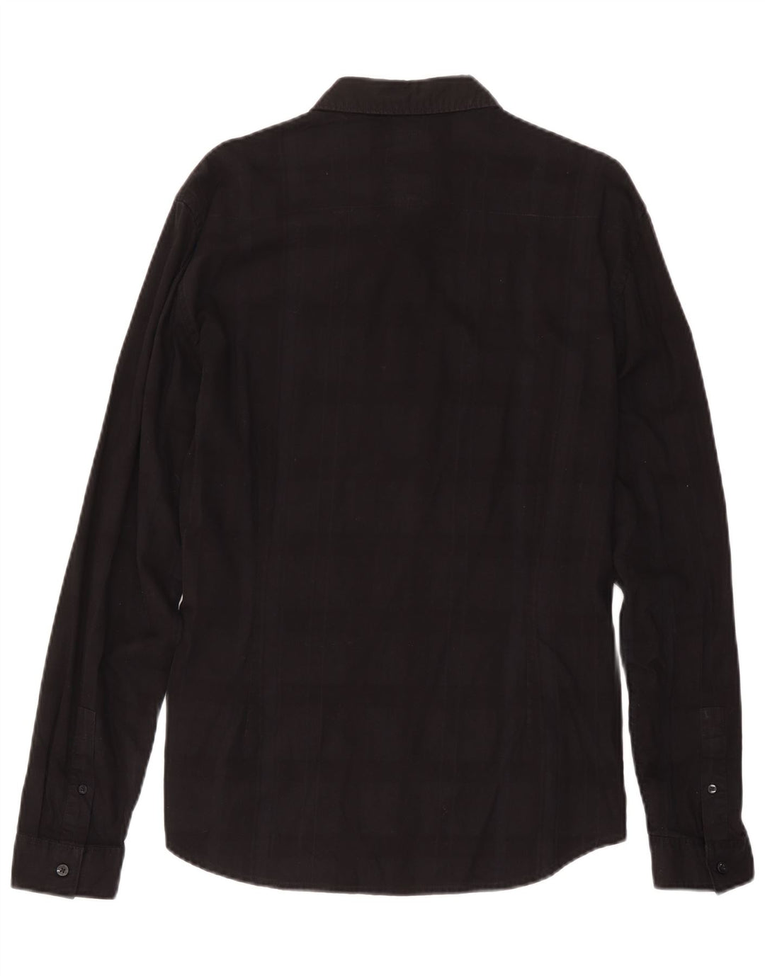 Camisa masculina Guess Slim Fit grande algodão xadrez preto