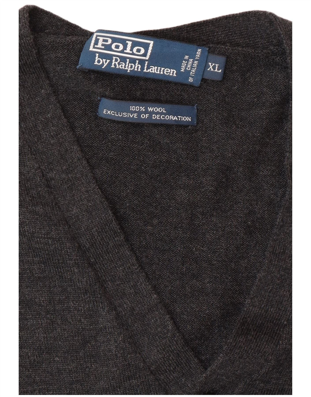 Suéter cardigã masculino Polo Ralph Lauren XL lã cinza
