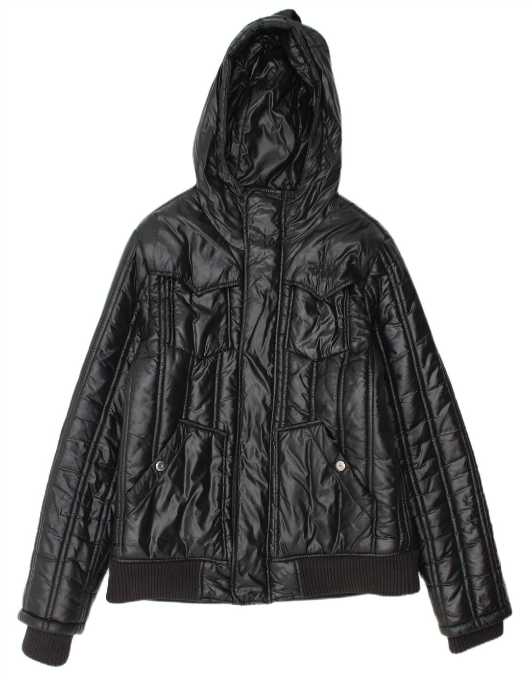 Jaqueta feminina acolchoada com capuz G-STAR UK 16 grande poliamida preta