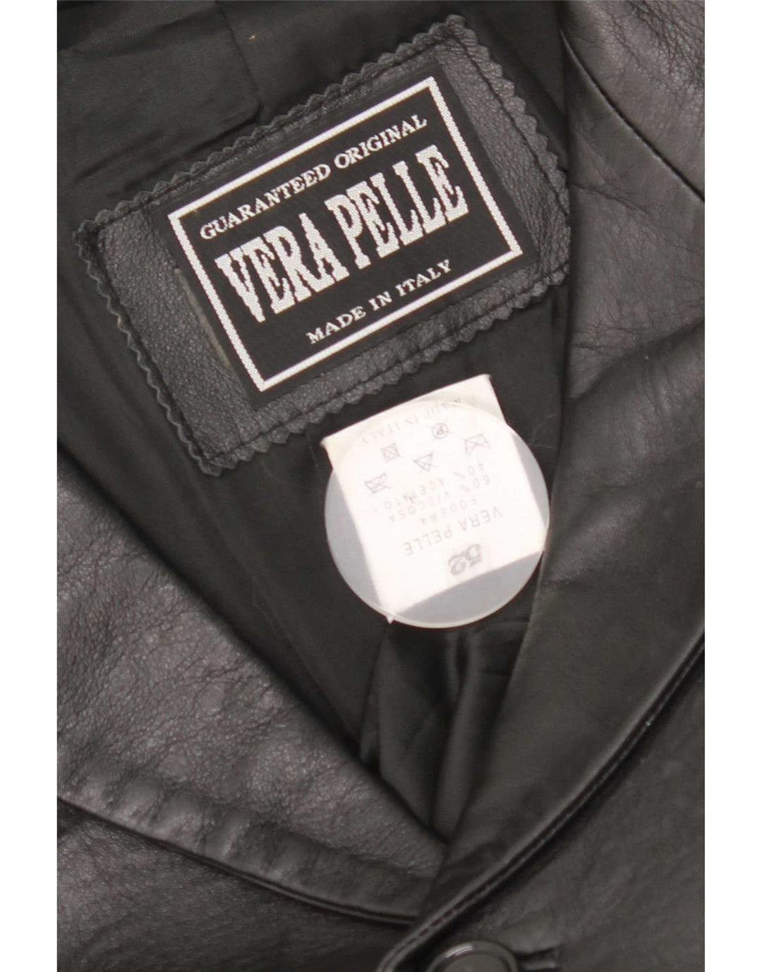 Jaqueta de couro masculina vintage IT 52 XL preta