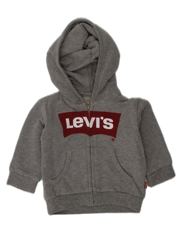 LEVI'S Baby Boys Graphic Zip Hoodie Sweater 3-6 Months Grey Cotton Vintage Levi's and Second-Hand Levi's from Messina Hembry 