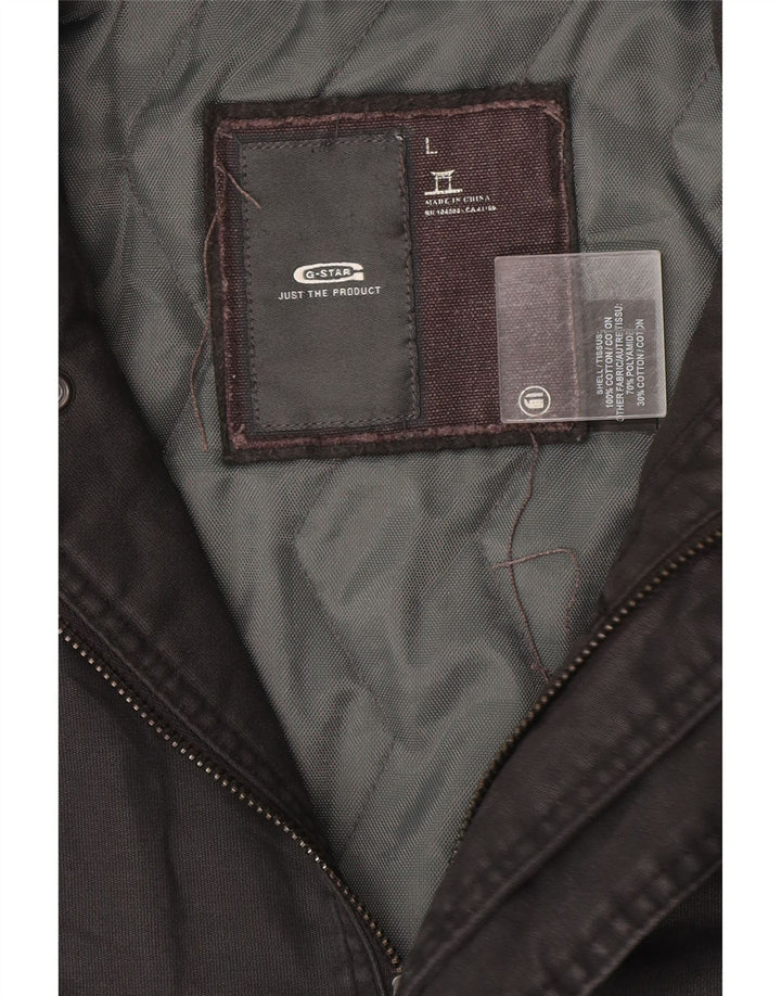 Jaqueta utilitária masculina G-Star UK 40 grande algodão cinza