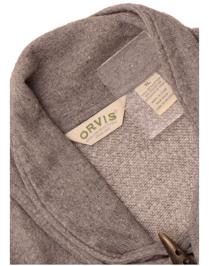 Suéter masculino Orvis com gola xale e algodão cinza
