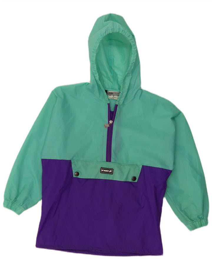 Jaqueta de chuva com capuz para meninas K-WAY 8-9 anos verde colorblock