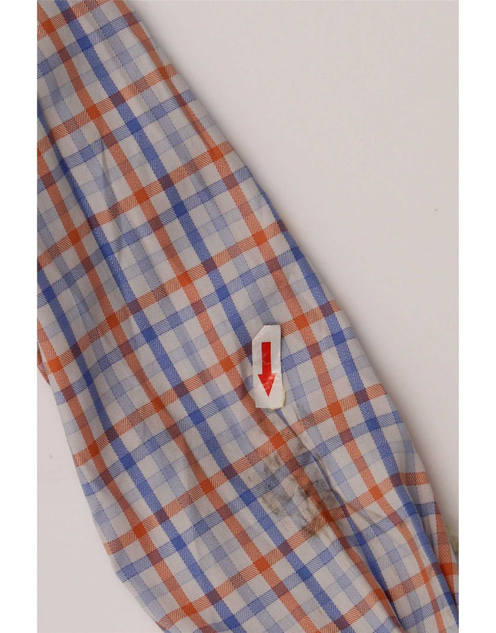 Camisa masculina Chaps tamanho 16 1/2 grande algodão xadrez azul