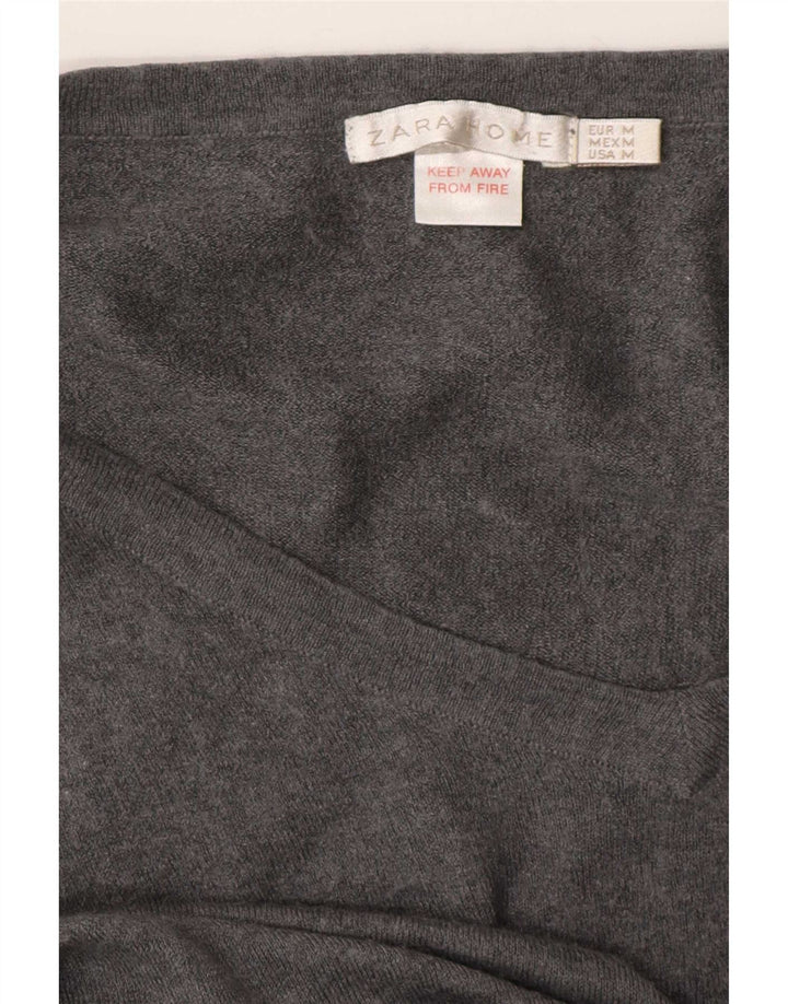 Zara Vestido feminino manga 3/4 Reino Unido 14 cinza médio