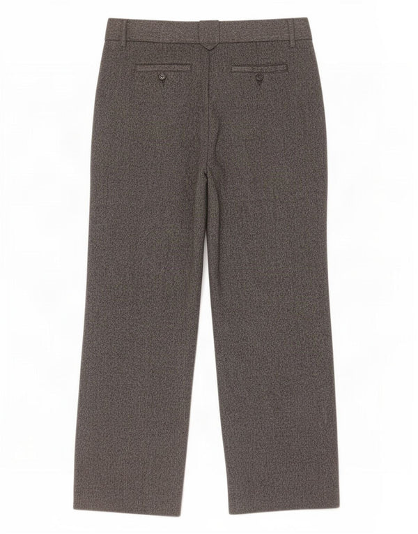 Zara Calça feminina casual de perna larga W32 L31 cinza espinha de peixe