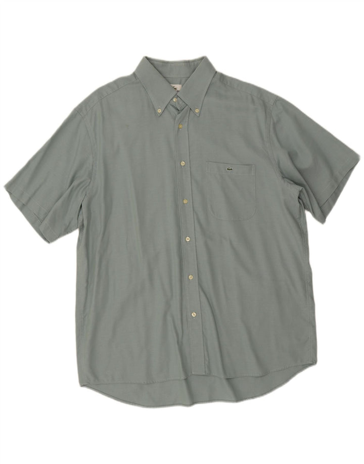 Lacoste camisa masculina de manga curta tamanho 45 XL verde