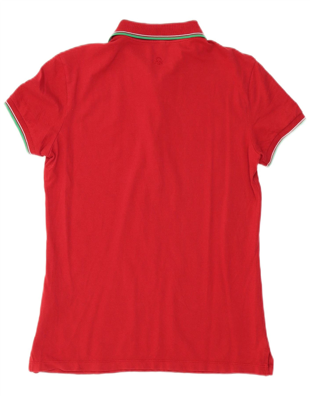 Camisa polo masculina Benetton pequena de algodão vermelho