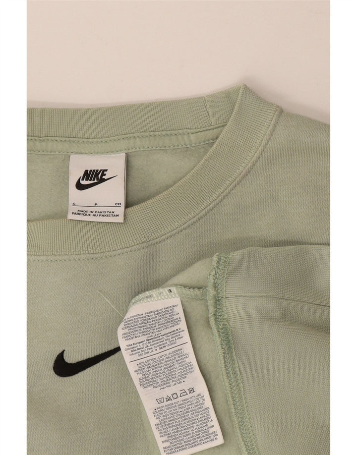 Nike feminino oversized moletom jumper reino unido 10 pequeno algodão verde
