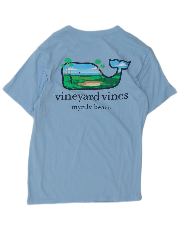 Camiseta gráfica masculina Vineyard Vines XS azul algodão