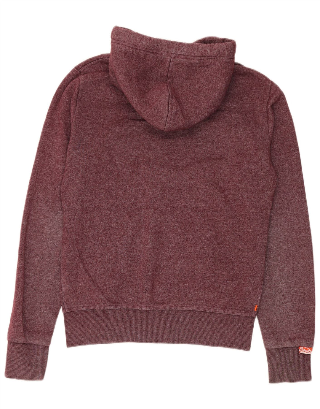 Suéter masculino Superdry com capuz e zíper, algodão manchado marrom médio
