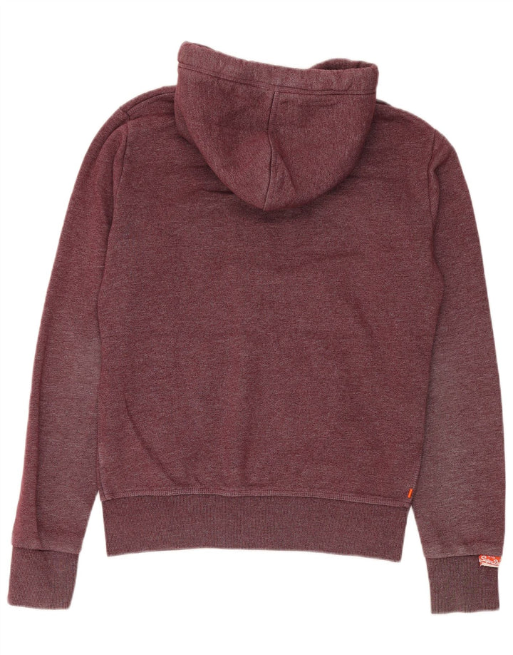 Suéter masculino Superdry com capuz e zíper, algodão manchado marrom médio