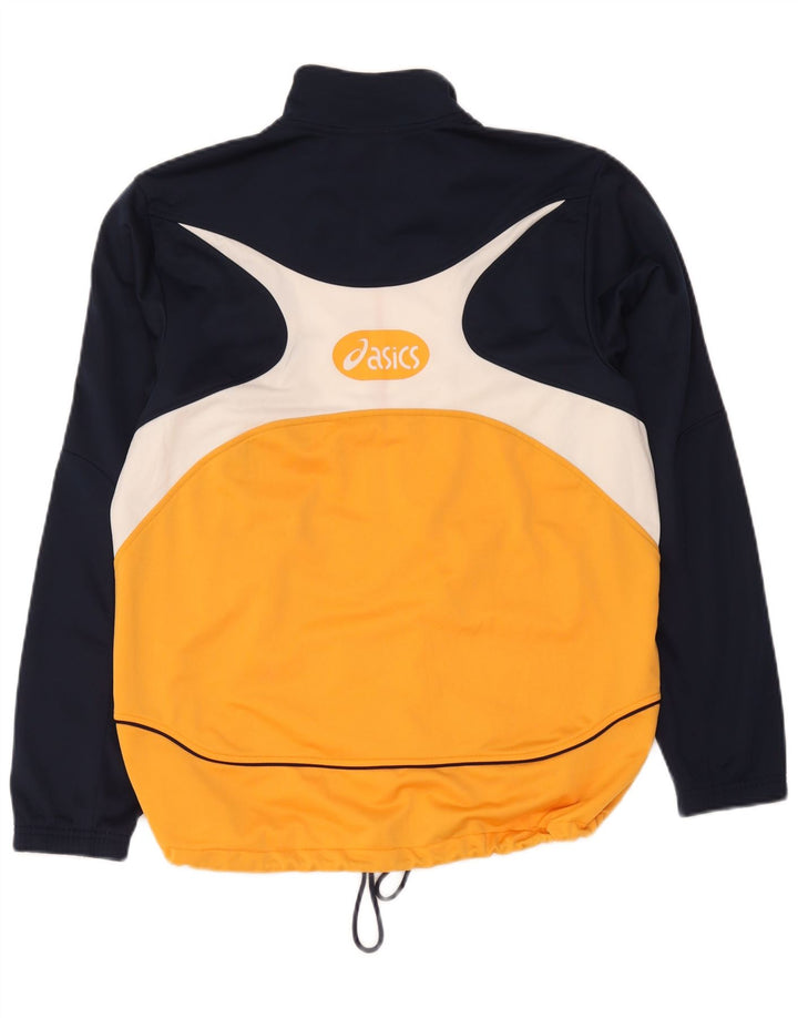 Asics Mens Tracksuit Top Jacket Grande Azul Marinho Colourblock Poliéster