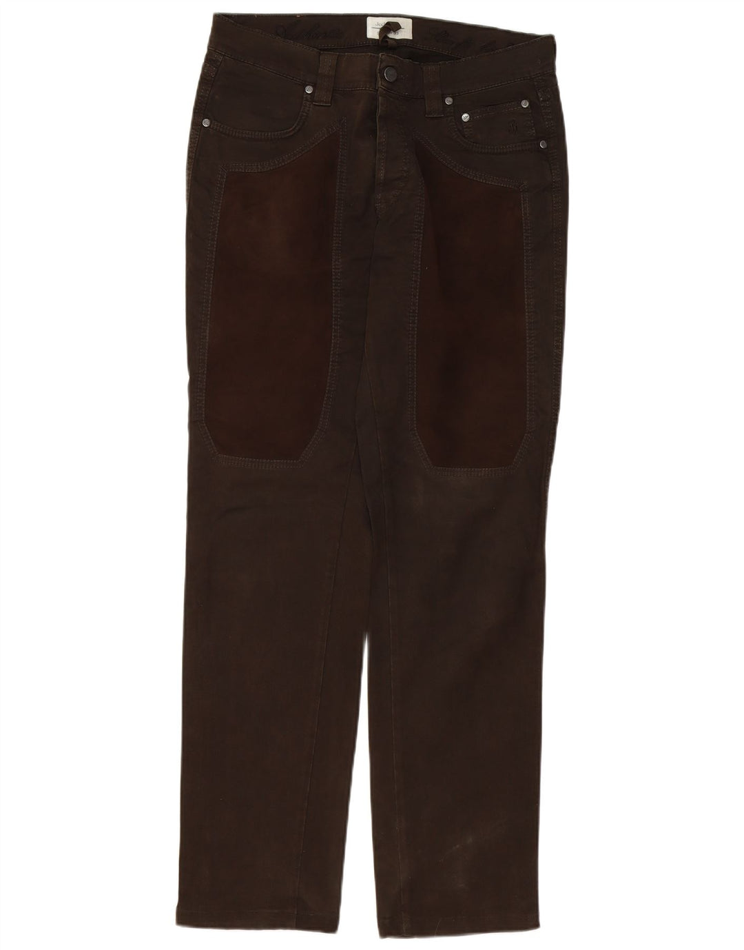 Calça casual reta masculina JECKERSON W33 L32 algodão cáqui