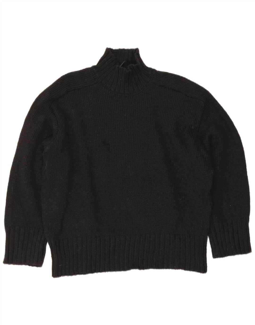 Zara Suéter feminino oversized com gola de tartaruga Reino Unido 16 grande preto