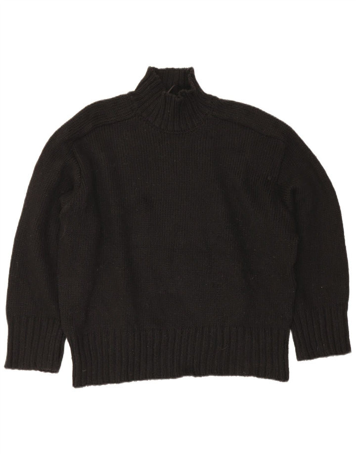 Zara Suéter feminino oversized com gola de tartaruga Reino Unido 16 grande preto