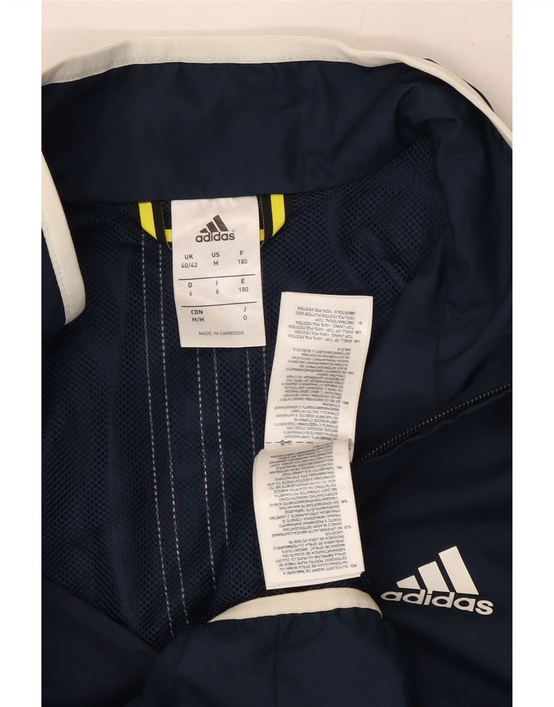 Jaqueta de chuva masculina ADIDAS UK 40/42 poliéster azul marinho médio