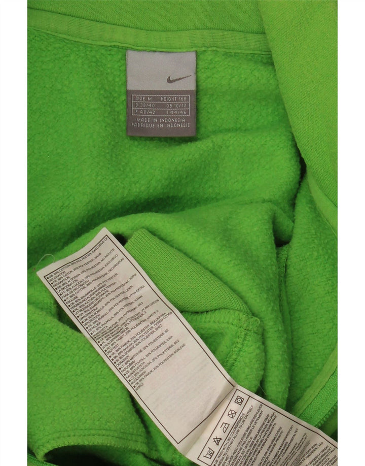 Nike Womens Tracksuit Top Jacket UK 10/12 Médio Algodão Verde