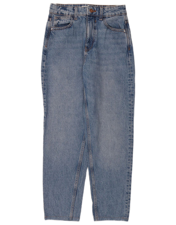 Zara Jeans Cônicos Femininos EU 34 XS W24 L26 Azul Algodão