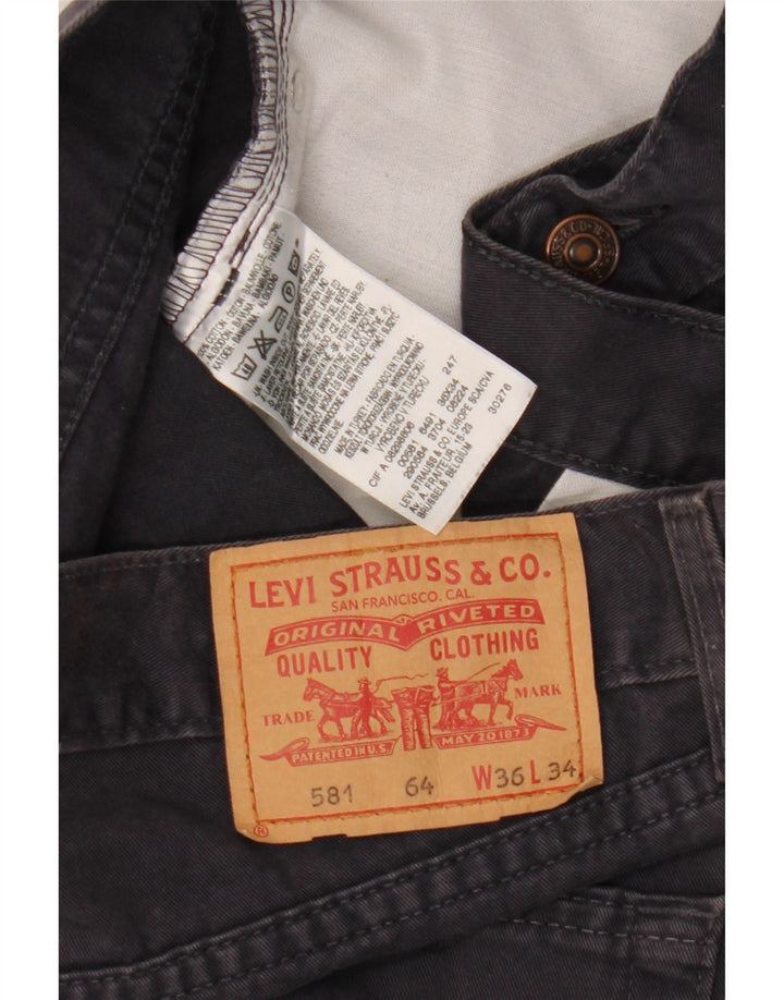 Levi's Masculino 581 Straight Jeans W36 L30 Azul Marinho Algodão