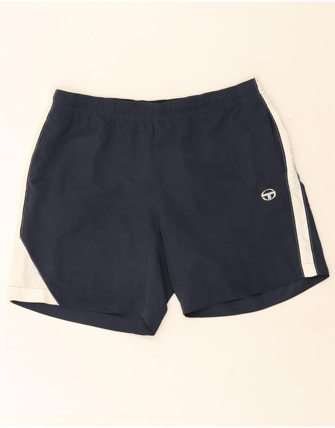 Shorts esportivos masculinos Sergio Tacchini 2XL poliéster colorblock azul marinho