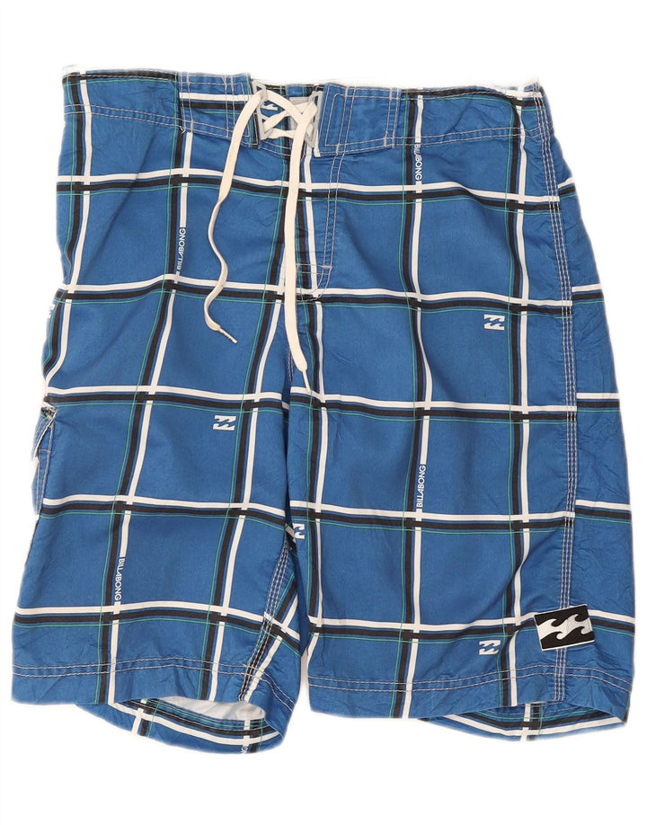 Shorts de natação masculino Billabong poliéster xadrez azul médio