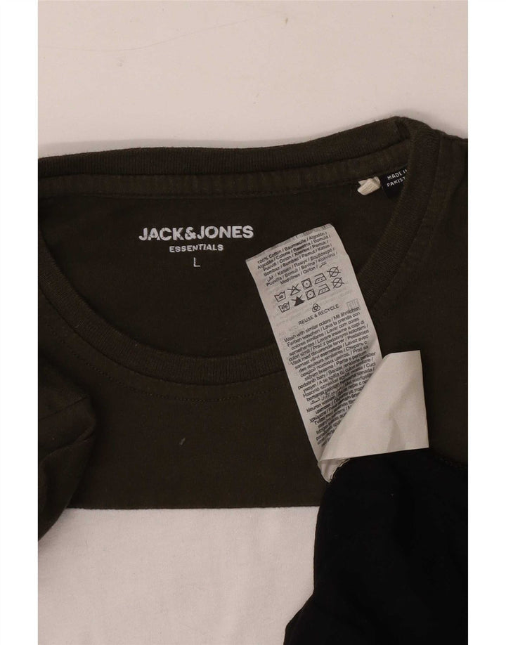 Camiseta gráfica masculina Jack & Jones Top grande bloco colorido multicolorido