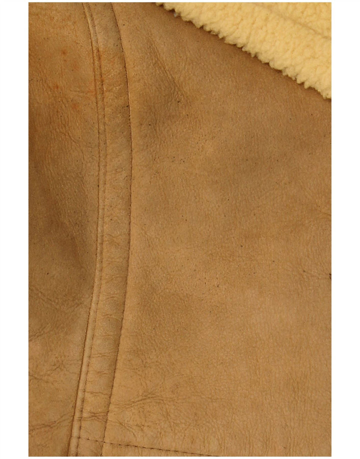 Jaqueta feminina VINTAGE Shearling UK 14 grande bege