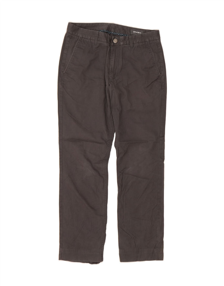 BONOBOS Mens Straight Chino Trousers W31 L32 Grey Cotton Vintage BONOBOS and Second-Hand BONOBOS from Messina Hembry 