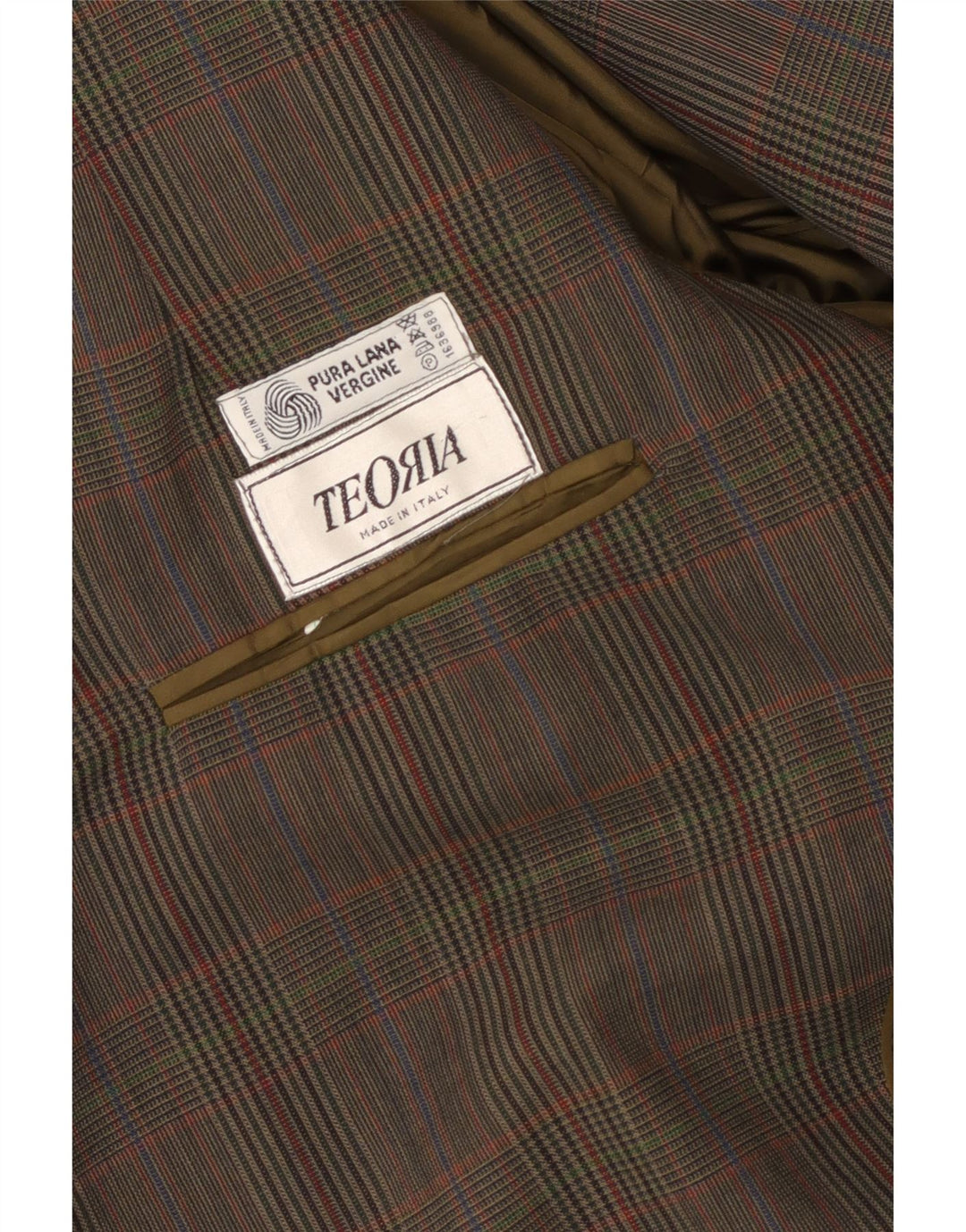 Jaqueta blazer masculina vintage com 2 botões Reino Unido 40 grande lã virgem xadrez marrom