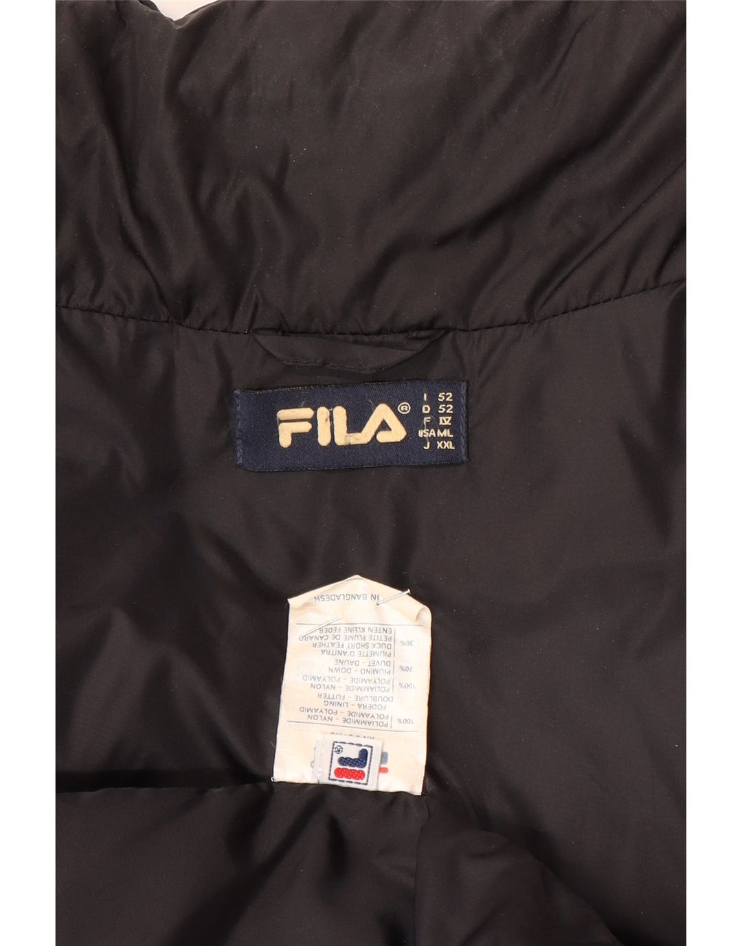 Jaqueta acolchoada masculina Fila IT 52 XL preta poliamida inverno