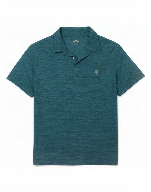 Camisa polo masculina Izod XL poliéster manchado azul