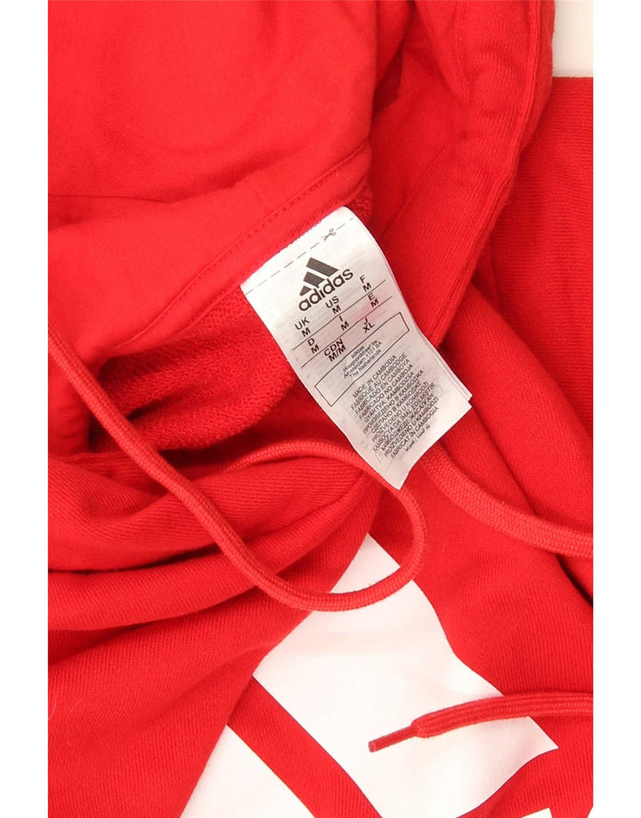 Adidas Mens Graphic Hoodie Jumper Médio Algodão Vermelho