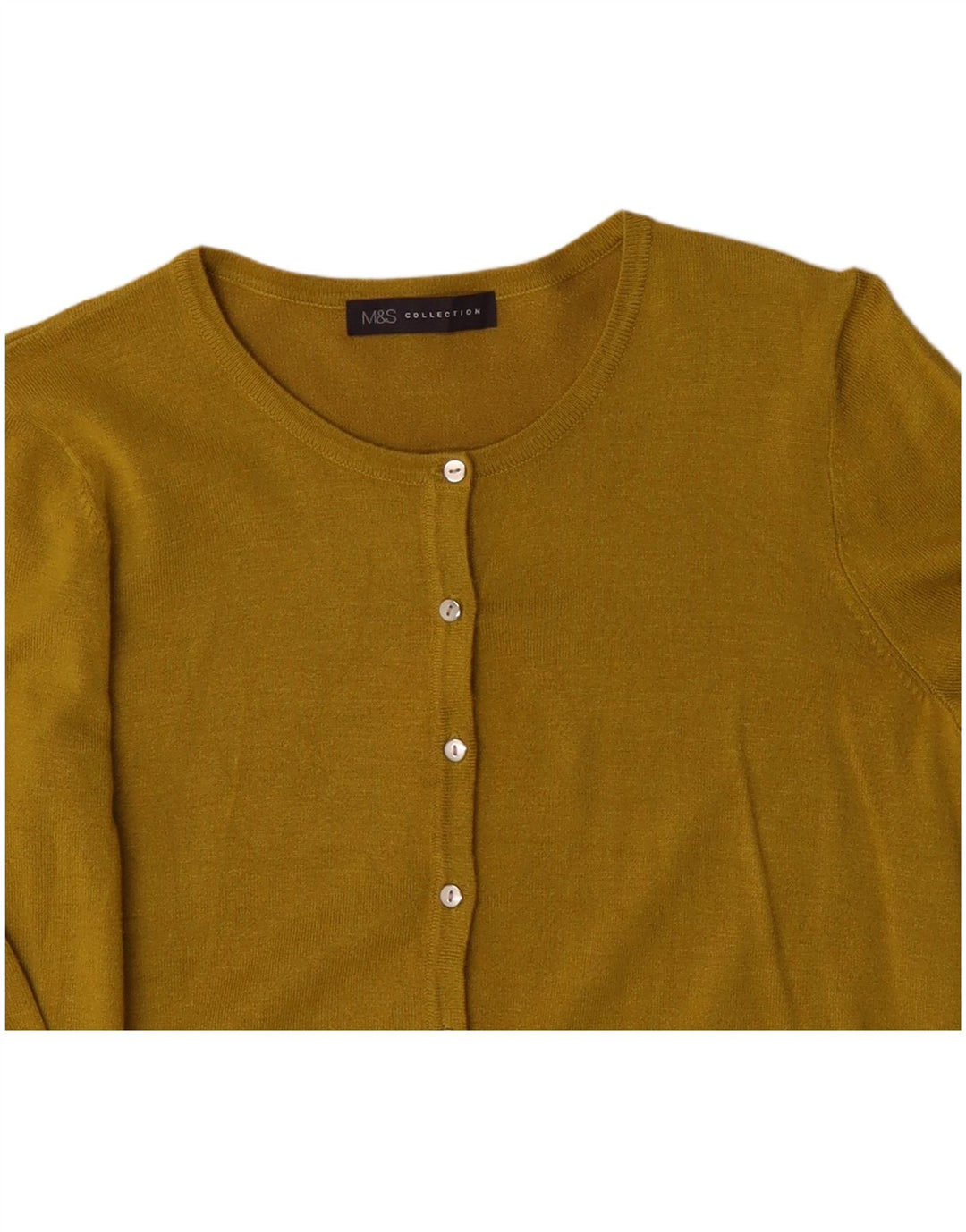 Suéter cardigã feminino MARKS & SPENCER Reino Unido 10 pequeno amarelo