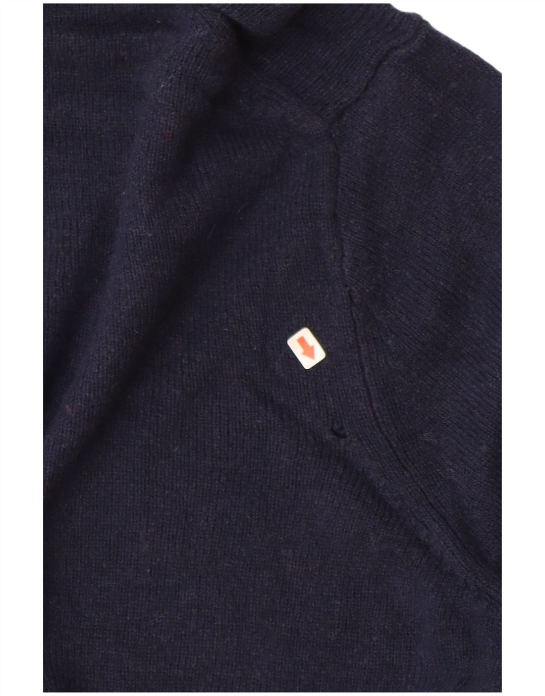 Suéter masculino Marks & Spencer com gola canoa grande de lã azul marinho
