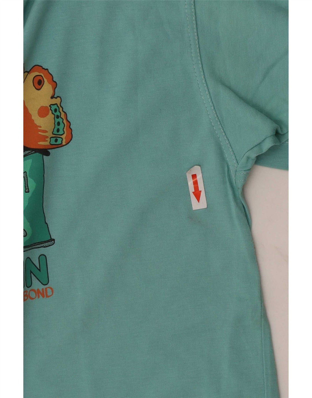 Camiseta masculina Vagabond com estampa gráfica pequena de algodão turquesa