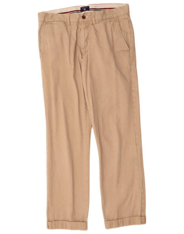 Calça Chino Masculina Reta Gant W32 L34 Algodão Bege