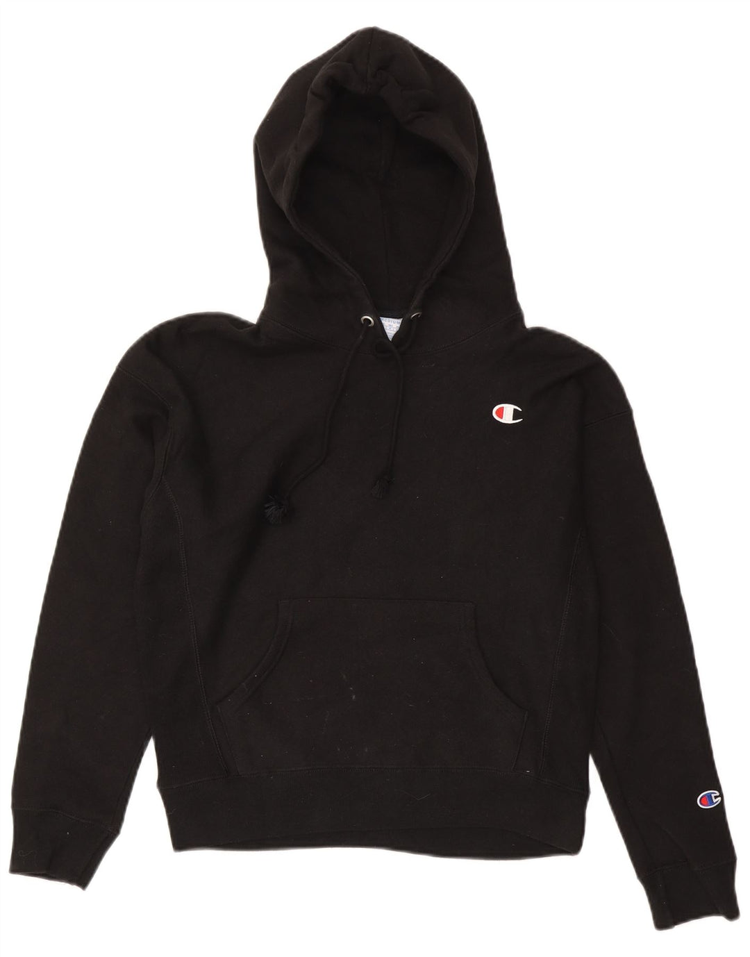 Jumper com capuz feminino Champion UK 14 médio algodão preto