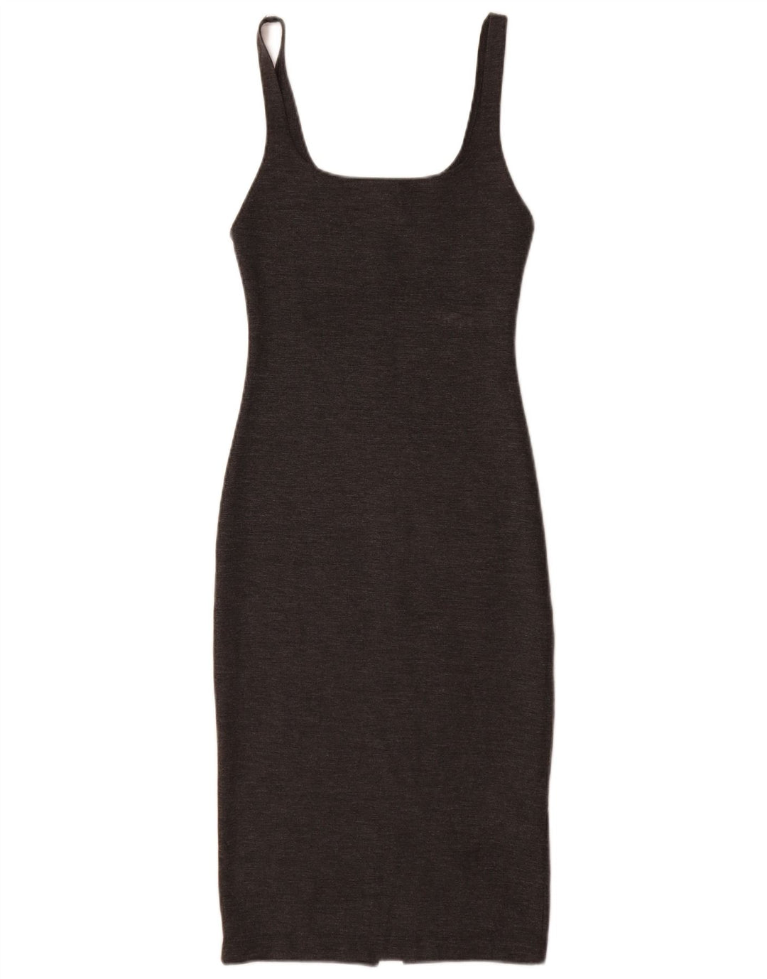 Vestido bodycon feminino sem mangas Zara UK 8 pequeno poliéster cinza