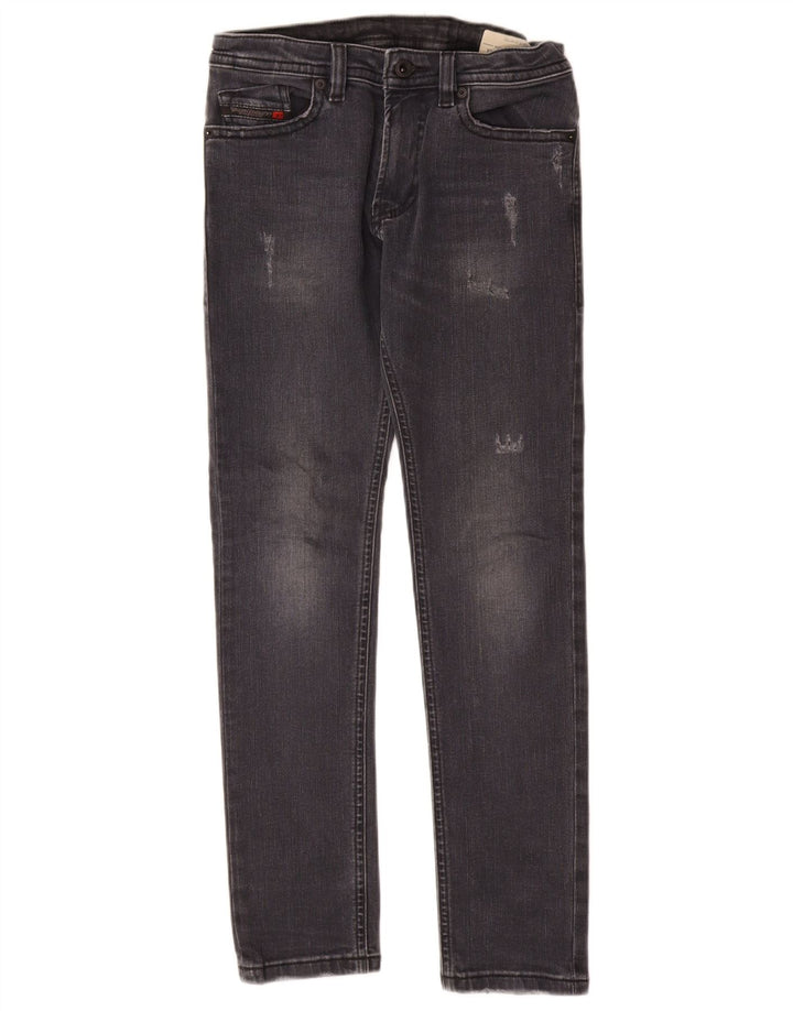 DIESEL Meninos Thommer Slim Skinny Jeans 11-12 Anos W26 L28 Algodão Cinza