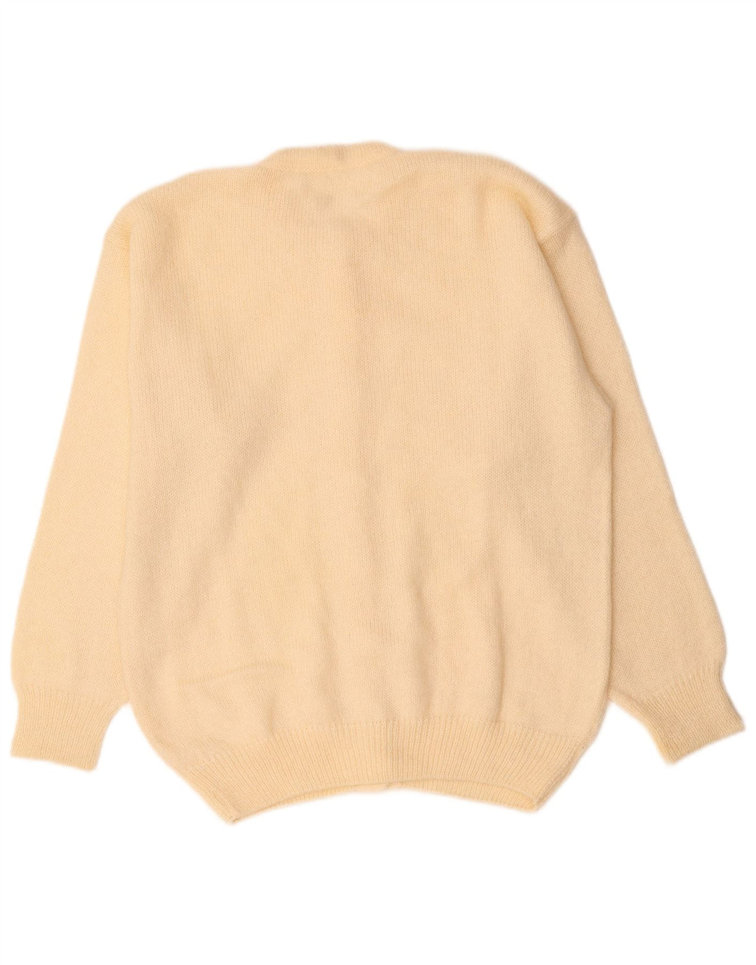 Suéter cardigã feminino VINTAGE UK 14 médio off white mohair