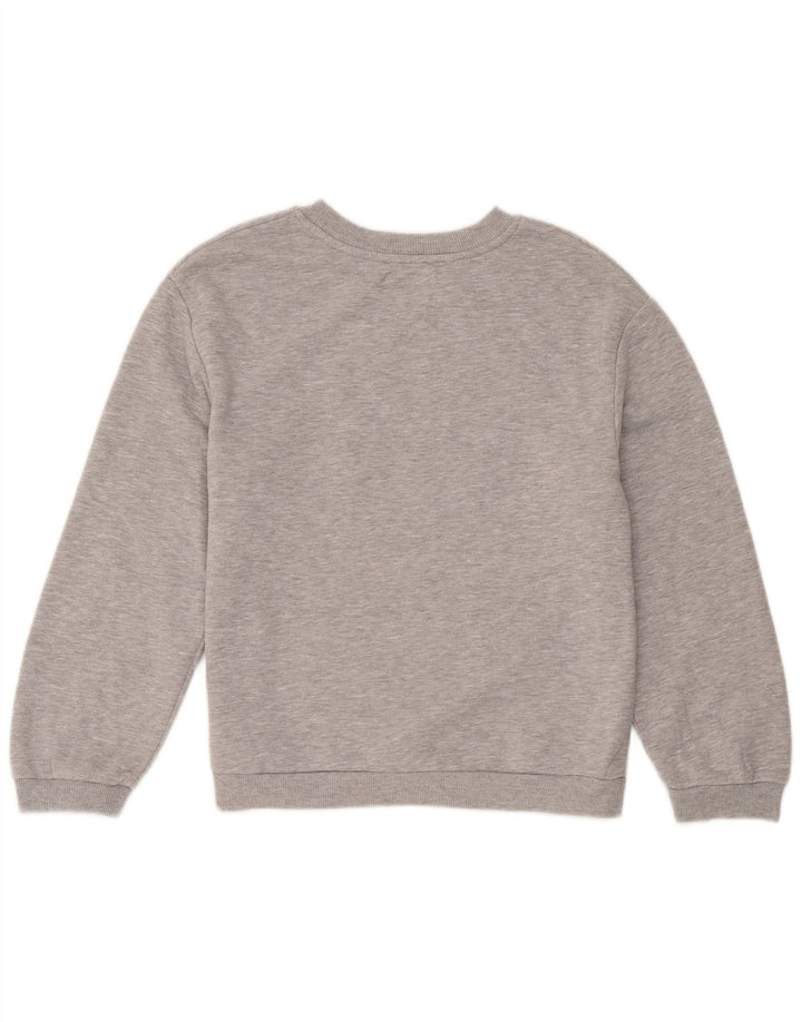 Zara moletom gráfico feminino jumper UK 10 pequeno cinza manchado