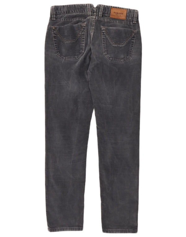 Calça masculina de veludo cotelê Jeckerson W29 L28 algodão cinza