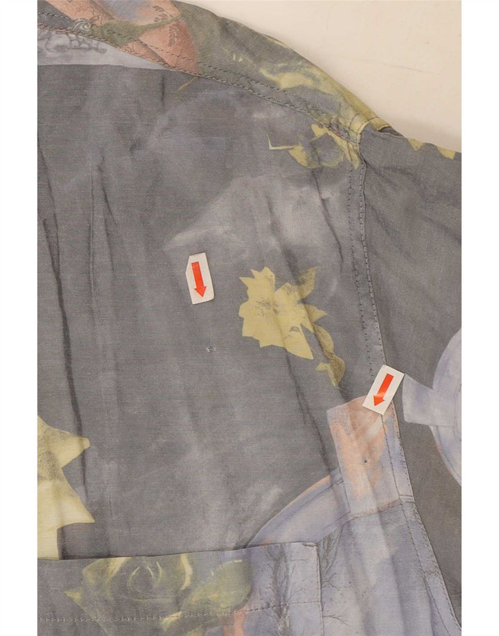 Camisa masculina Comint cinza médio floral