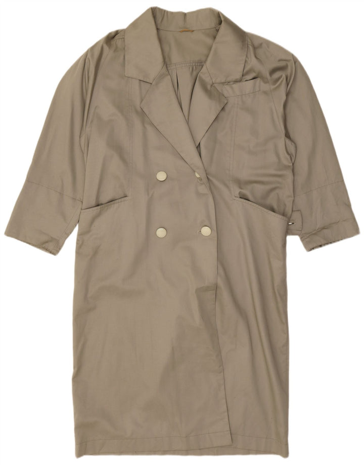 Casaco impermeável feminino vintage UK 18 XL cinza