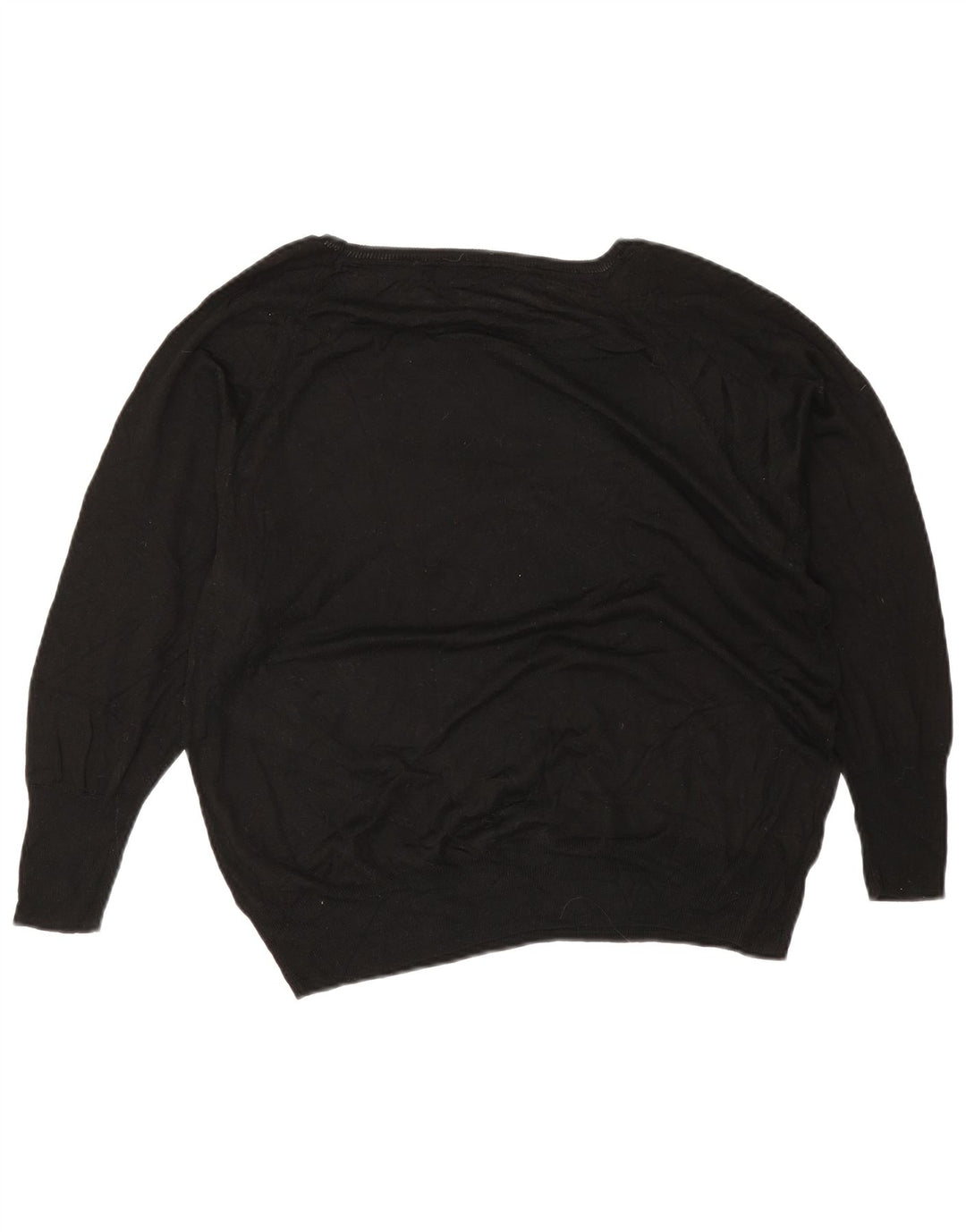 Zara Suéter feminino oversized com gola canoa Reino Unido 14 médio preto