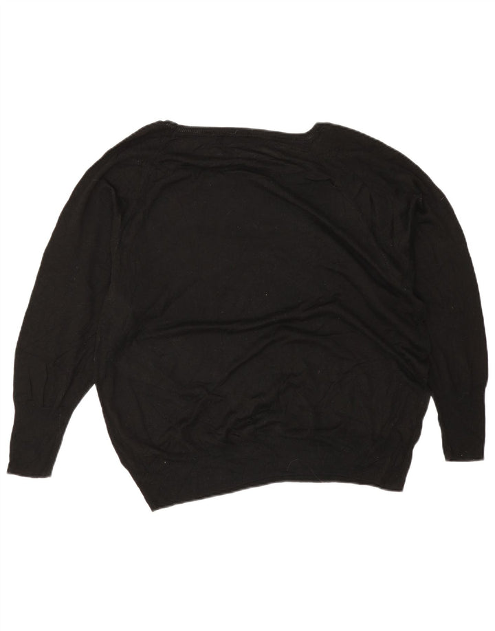 Zara Suéter feminino oversized com gola canoa Reino Unido 14 médio preto