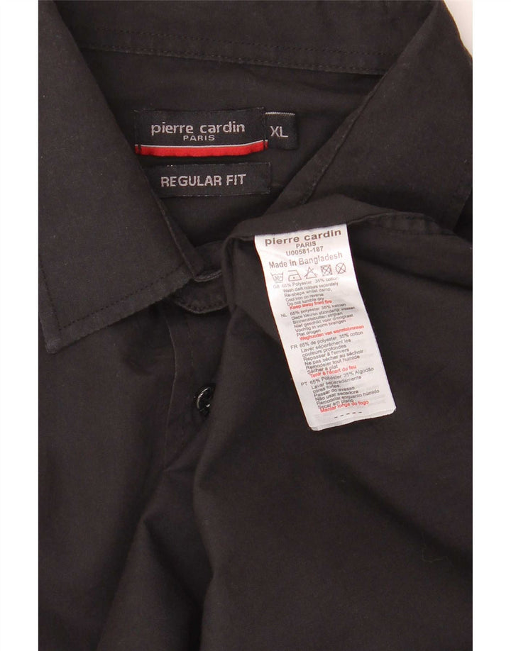Camisa masculina Pierre Cardin Regular Fit XL poliéster preta
