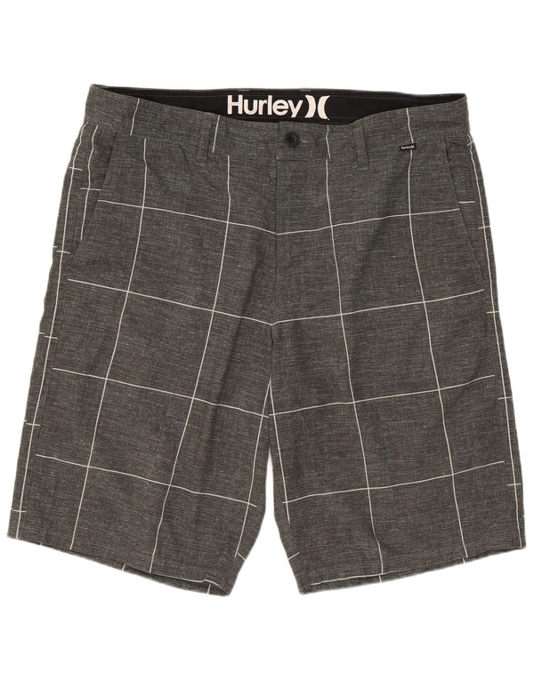 Hurley Mens Chino Shorts W34 Grande Cinza Geométrico